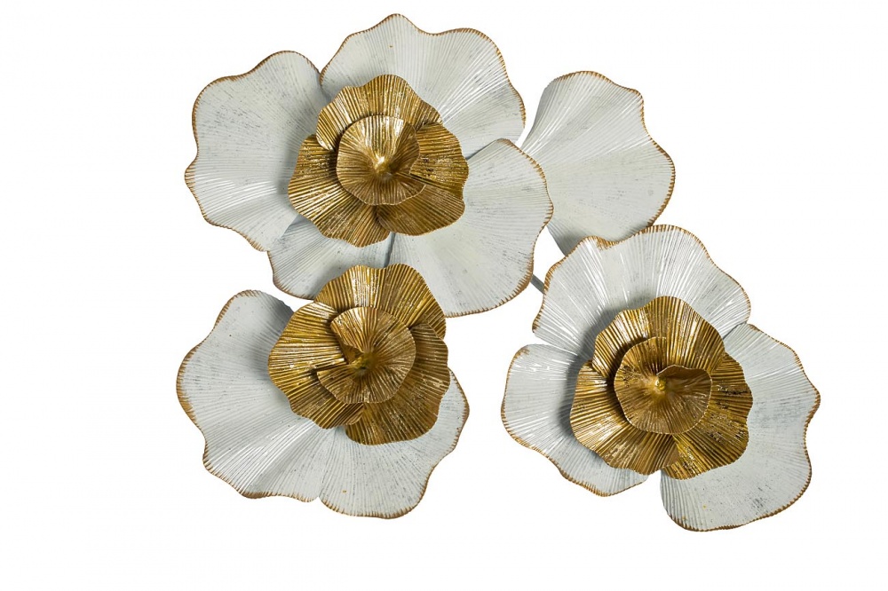 Настенный декор бело-золотой 69,9*56,5*8,3см